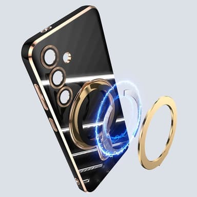 SKALO Samsung S25 Guldring Cover - Hvid