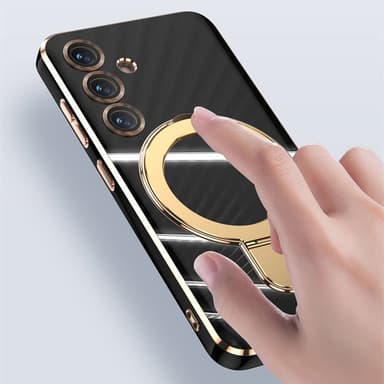 SKALO Samsung S25 Guldring Cover - Hvid