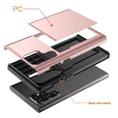 SKALO Samsung S25 Ultra Armor Kortholder Cover - Blå