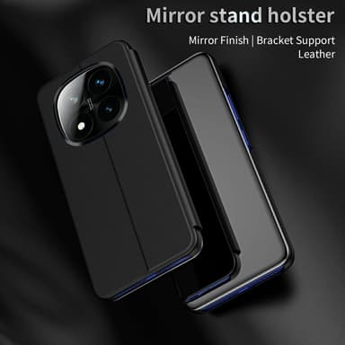 SKALO Xiaomi Redmi Note 14 Pro+ 5G Clear View Flip Cover - Blå