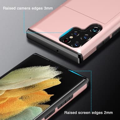 SKALO Samsung S25 Ultra Armor Kortholder Cover - Blå