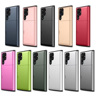 SKALO Samsung S25 Ultra Armor Kortholder Cover - Blå