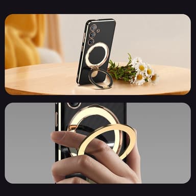SKALO Samsung S25 Guldring Cover - Hvid