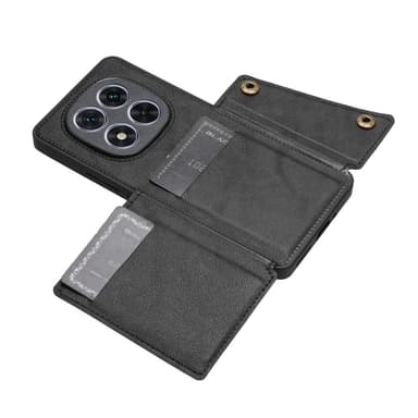 SKALO Xiaomi Redmi Note 14 Pro 5G PU-lædercover med 2 kortslots Cover - Sort