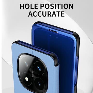 SKALO Xiaomi Redmi Note 14 Pro+ 5G Clear View Flip Cover - Blå