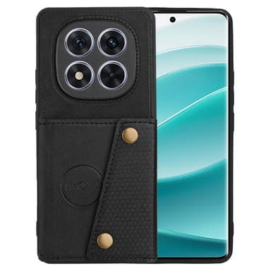 SKALO Xiaomi Redmi Note 14 Pro 5G PU-lædercover med 2 kortslots Cover - Sort