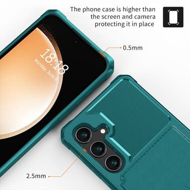 SKALO Samsung S25 Stødresistent Cover med Pung- Grøn