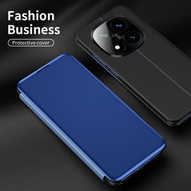 SKALO Xiaomi Redmi Note 14 Pro+ 5G Clear View Flip Cover - Blå