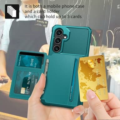 SKALO Samsung S25 Stødresistent Cover med Pung- Grøn