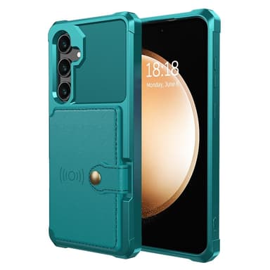 SKALO Samsung S25 Stødresistent Cover med Pung- Grøn