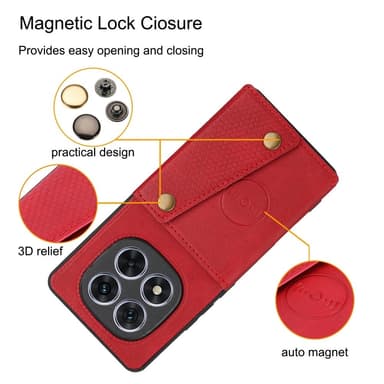 SKALO Xiaomi Redmi Note 14 Pro 5G PU-lædercover med 2 kortslots Cover - Sort