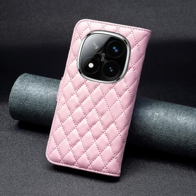 SKALO Xiaomi Redmi Note 14 Pro 5G BINFEN COLOR Quiltet cover Flip Cover - Pink