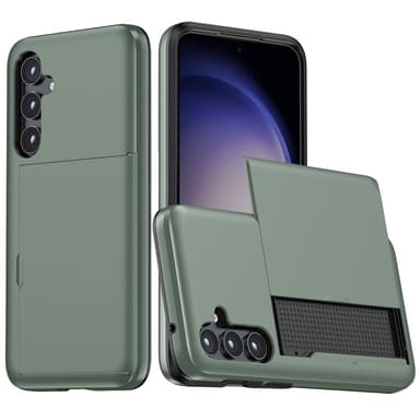 SKALO Samsung S25 Armor Kortholder Cover - Grøn