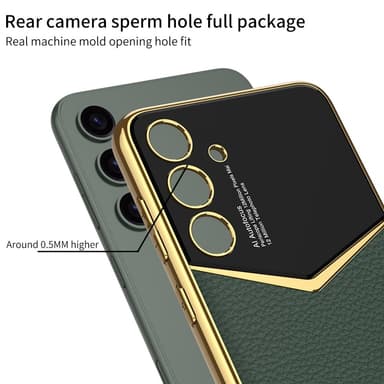 SKALO Samsung S25 GKK PU-Læder Guldkant Cover - Sort