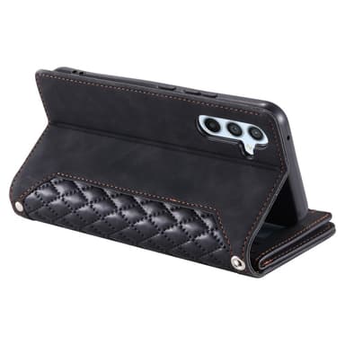 SKALO Samsung S25 Style 005 Big Wallet Quiltat Flip Cover - Sort