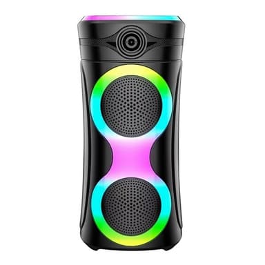 United Bluetooth-højttaler med farveskiftende LED-lys og mikrofon - sort