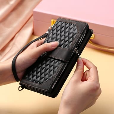 SKALO Samsung S25 Style 005 Big Wallet Quiltat Flip Cover - Sort