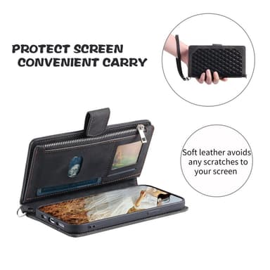 SKALO Samsung S25 Style 005 Big Wallet Quiltat Flip Cover - Sort