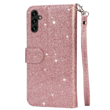 SKALO Samsung S25 Glitter Lynlås Flip Cover - Rosa guld