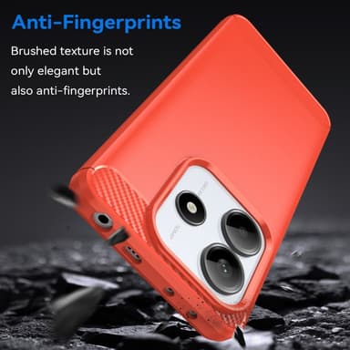 SKALO Xiaomi Redmi Note 14 5G Armor Carbon Cover - Rød