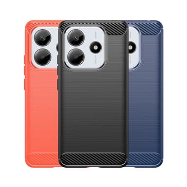 SKALO Xiaomi Redmi Note 14 5G Armor Carbon Cover - Rød