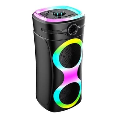United Bluetooth-højttaler med farveskiftende LED-lys og mikrofon - sort