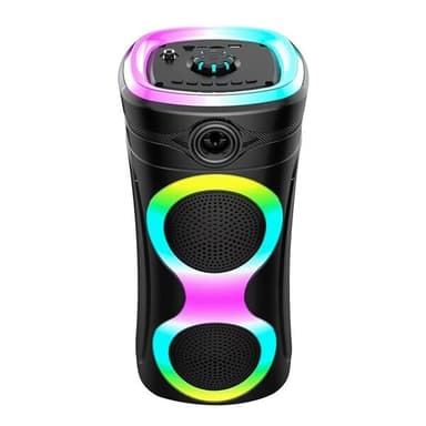 United Bluetooth-højttaler med farveskiftende LED-lys og mikrofon - sort