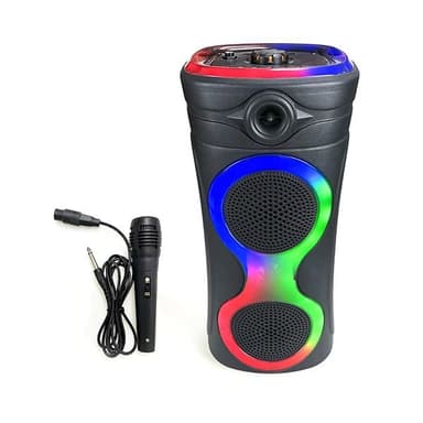 United Bluetooth-højttaler med farveskiftende LED-lys og mikrofon - sort