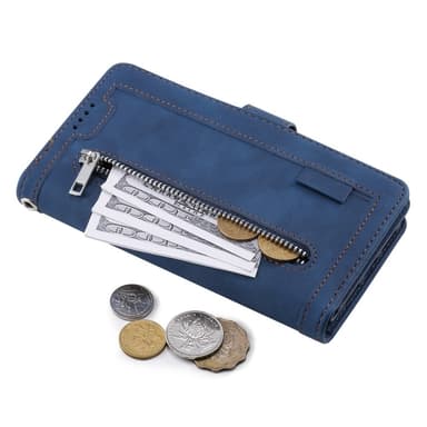 Til Google Pixel 9A Etui med Lynlåslomme og 9 Kortlommer