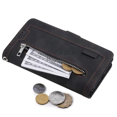Til Google Pixel 9A Etui med Lynlåslomme og 9 Kortlommer