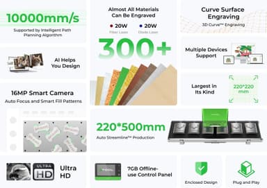 xTool F1 Ultra - Fiber- og diodelasere