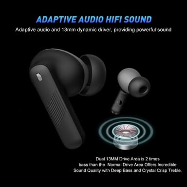 Bluetooth-øretelefoner med ENC Call Noise Reduction Hurtig opladning V5.3
