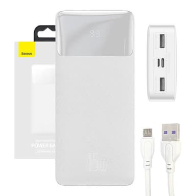 Powerbank Baseus Bipow 20000mAh, 15W (hvid)