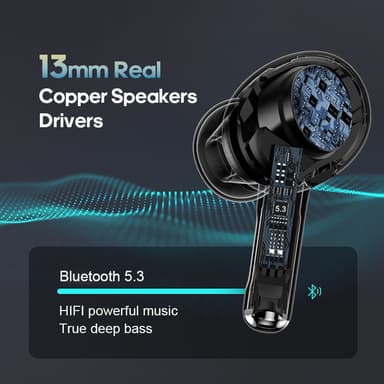 Bluetooth-øretelefoner med ENC Call Noise Reduction V5.3