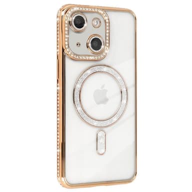 Diamond bling MagSafe cover iPhone 15 Plus - Gold