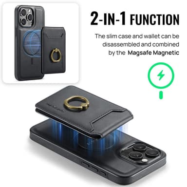 MAGKING iPhone 16 Pro Max K1 Series Magnetisk Cover+Pungetui - Sort