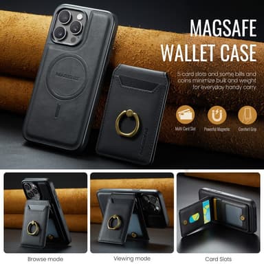 MAGKING iPhone 16 Pro Max K1 Series Magnetisk Cover+Pungetui - Sort
