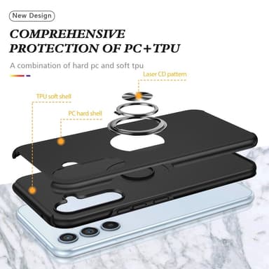 Til Samsung Galaxy A36 5G Hybrid Cover med Roterbar Ringholder