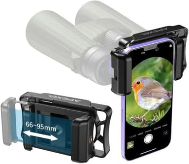 APEXEL Universel Mobiltelefon Mikroskopadapter med Fjernudløser og 360° Rotation