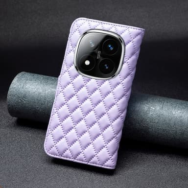 SKALO Xiaomi Redmi Note 14 Pro+ 5G BINFEN COLOR Quiltet cover Flip Cover - Lilla
