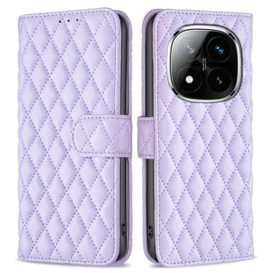SKALO Xiaomi Redmi Note 14 Pro+ 5G BINFEN COLOR Quiltet cover Flip Cover - Lilla