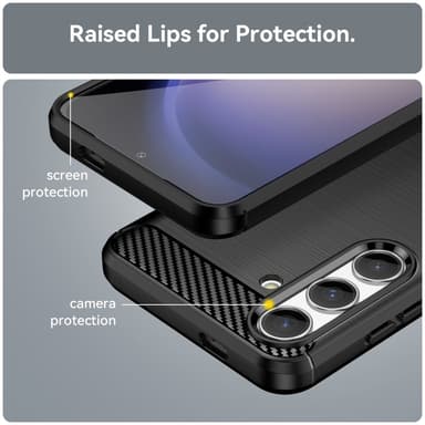 SKALO Samsung S25 Armor Carbon Cover - Sort
