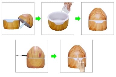 Aroma Diffuser/Fugter i trædesign, Mørkt træ