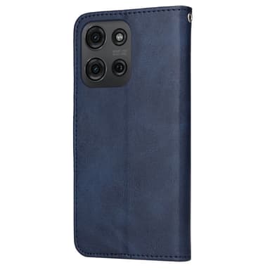 SKALO Motorola Moto G75 5G PU-læder Flip Cover - Blå