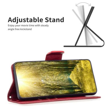 SKALO iPhone 15 Plus Flip Cover m. pung i PU-læder - Rød