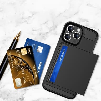 SKALO iPhone 15 Armor Cover kortholder - Sort