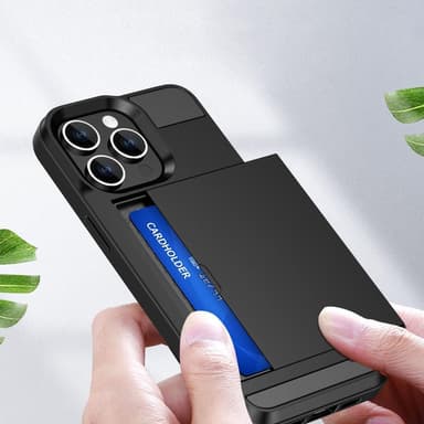 SKALO iPhone 15 Armor Cover kortholder - Sort