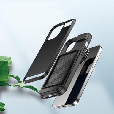 SKALO iPhone 15 Armor Cover kortholder - Sort