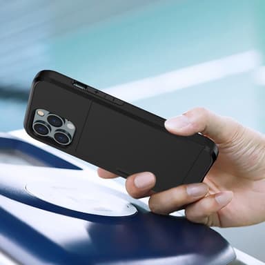 SKALO iPhone 14 Pro Max Armor Cover kortholder - Sort