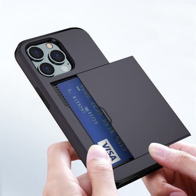 SKALO iPhone 14 Pro Max Armor Cover kortholder - Sort